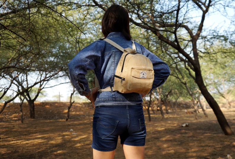 Mini Backpack Hemp Mini Backpack Gift for Her Ecofriendly Etsy