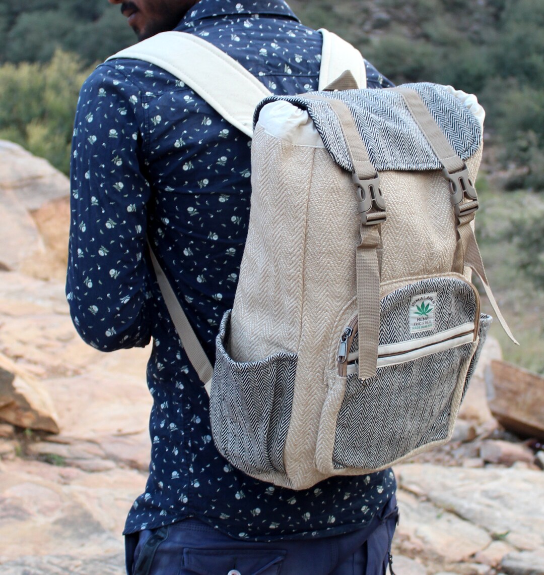 Mochila de cáñamo, Mochila de viaje, Regalo de cumpleaños, Mochila