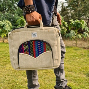 Laptop Bag, Hemp Laptop Bag , Best Gift For Him Her ,Eco-Friendly Laptop Case, Anniversary Gift, Eco-friendly Bag 15.00 inches