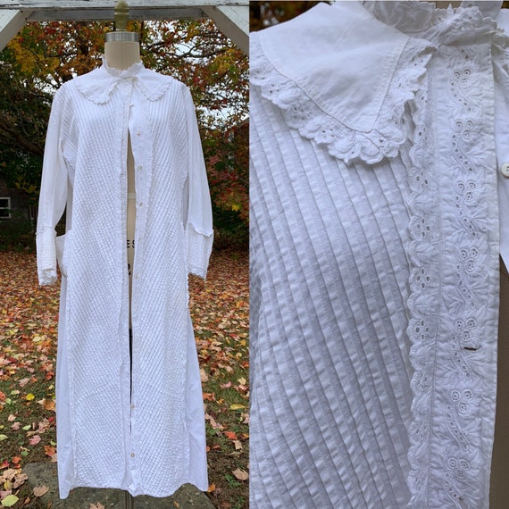 Victorian White Embroidered Jacket Wrapper with Po