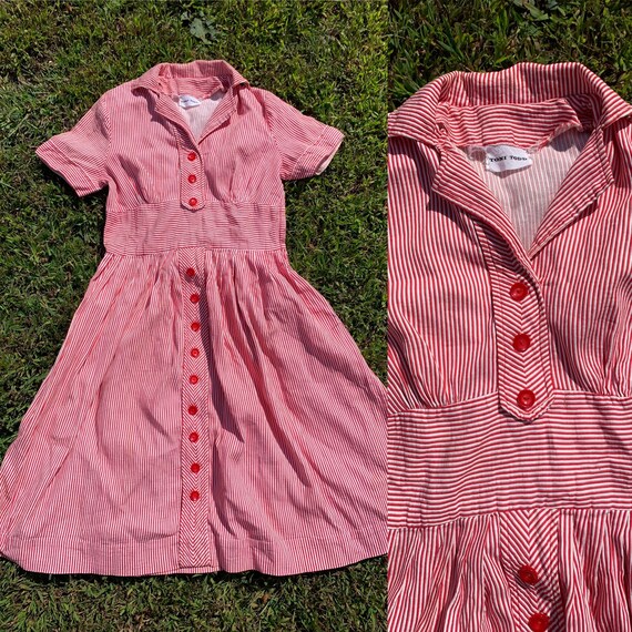 1940s Candy Striper Toni Todd Dress Volup [med/lrg