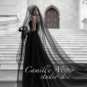 Black wedding veil