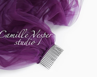 Dark purple wedding veil