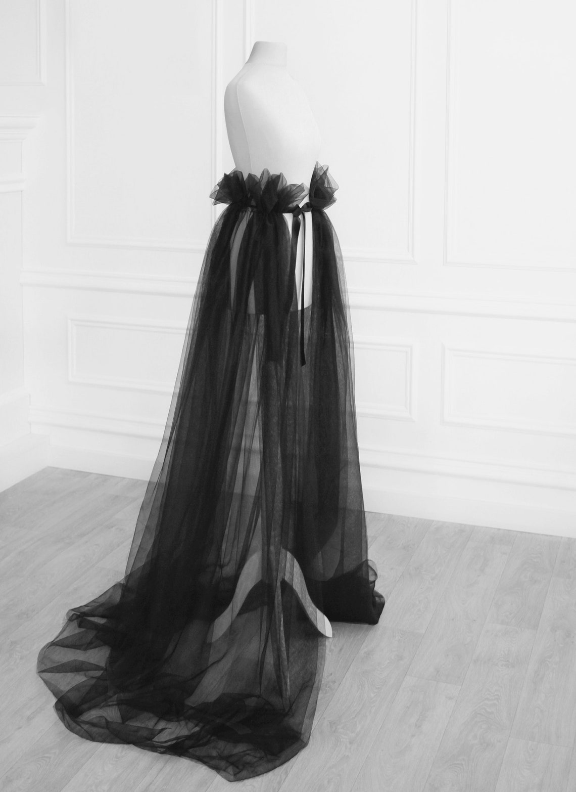 Black Prom Skirt With Train Detachable Tulle Half Overskirt Etsy black-prom-skirt-with-train-detachable-tulle-half-overskirt-etsy