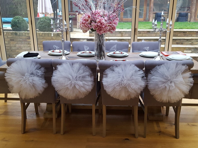 Tulle Pom Poms Extra Large Perfect For Wedding Chairs And Etsy