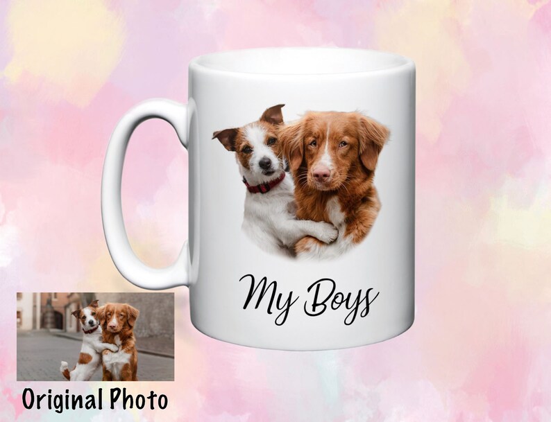 Personalised Pet Portrait Mug Custom Pet Mug Personalised Etsy