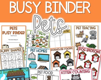 Pet Busy Binder | Busy Book | Activity Binder | Toddler Activities | Preschool Activities