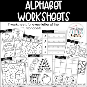Alphabet Worksheets | Printables | No Prep Worksheets | ABC Worksheets | Preschool Worksheets | Kindergarten Worksheets