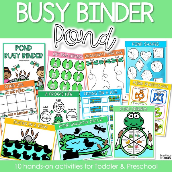 Pond Busy Binder | Busy Book | Activity Binder | Toddler Activities | Preschool Activities