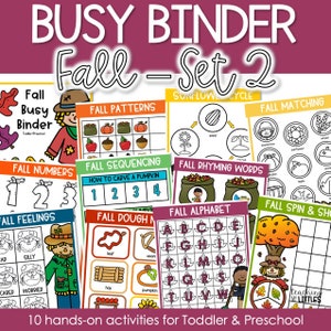 Herbst *SET 2* Busy Binder | Busy Buch | Sammelmappe | Kleinkind Aktivitäten | Aktivitäten im Vorschulalter