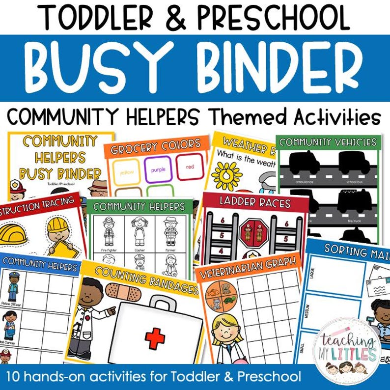 Community Helpers Busy Binder | Toddler & Preschool Activities (digital ...