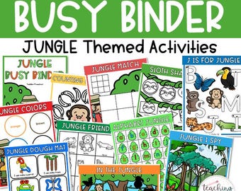 Jungle Toddler Busy Binder | Preschool Learning Activities (Digital Download)