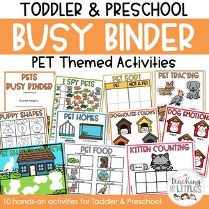 Pet Busy Binder | Toddler & Preschool Activities (Digital Download)