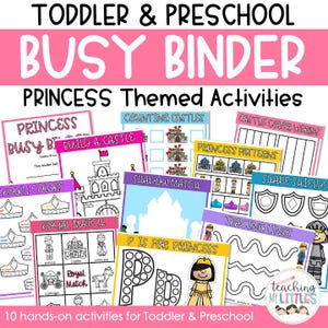 Prinzessin Fleißige Sammelmappe | Kleinkind Lernaktivitäten (Digitaler Download)