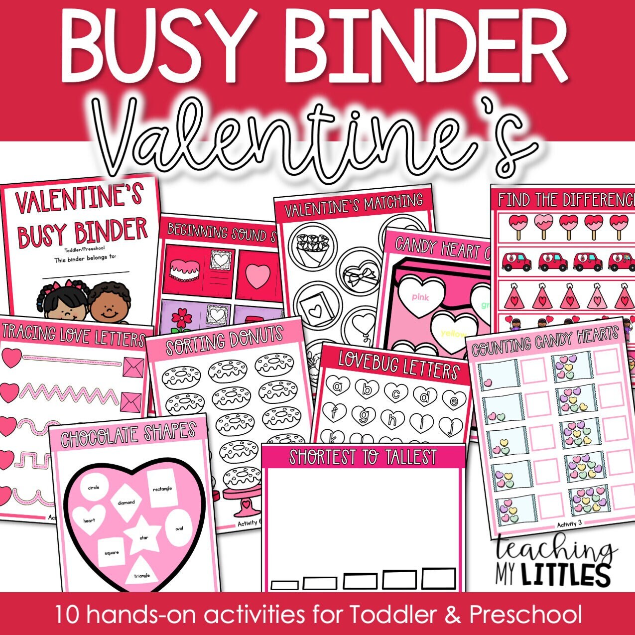 Valentine s day busy binder for toddler preschool physical product etsy