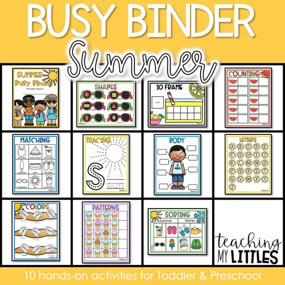 Summer Busy Binder  Busy Book  Activity Binder  Toddler