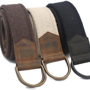 d ring web belt for men,black canvas belt for groomsmen gift ,brown web belt for first time dad gift,beige cotton belt