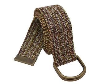 Colorful Cotton Canvas D Ring Belt, Solid Brass Buckle
