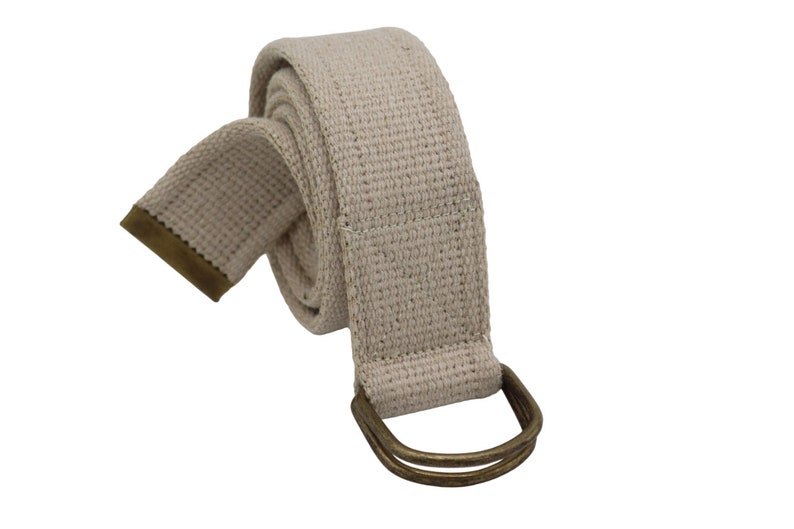 solid brass d ring woven belt,canvas belt for women and men,antique d ring woven cotton belt image 4