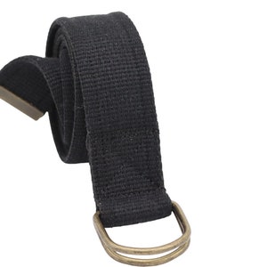 solid brass d ring woven belt,canvas belt for women and men,antique d ring woven cotton belt image 3