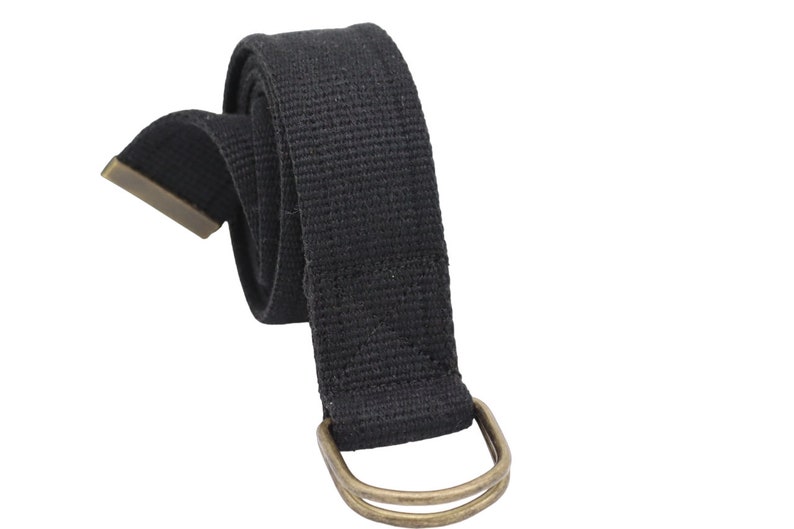 solid brass d ring woven belt,canvas belt for women and men,antique d ring woven cotton belt image 3