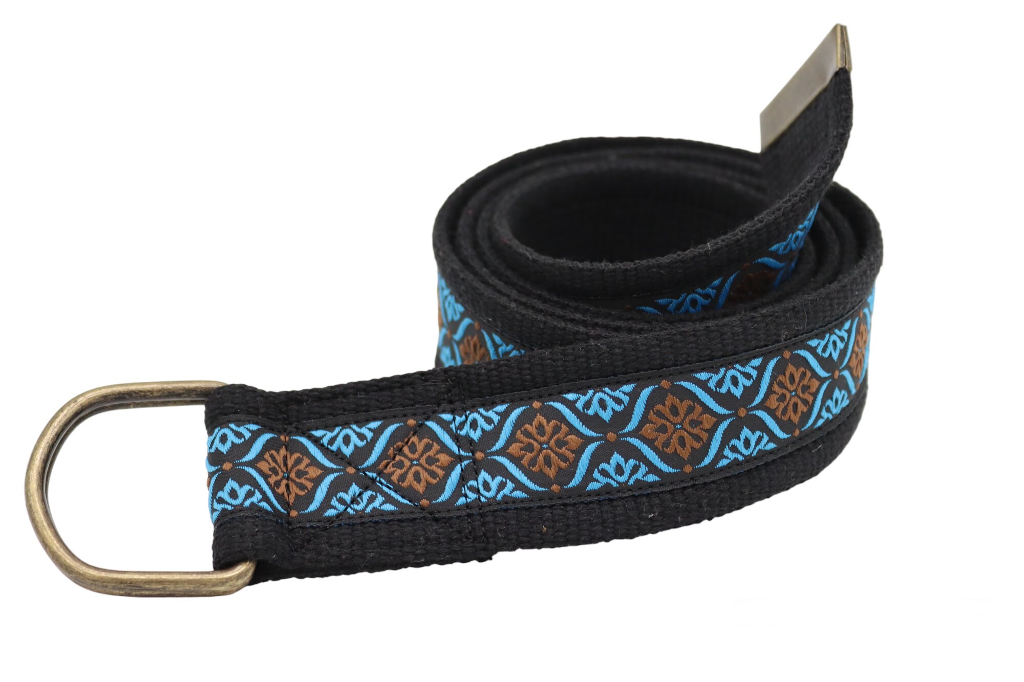 Aztec Woven Boho Belt, Turquoise Brown, D-ring - Etsy display picture 2
