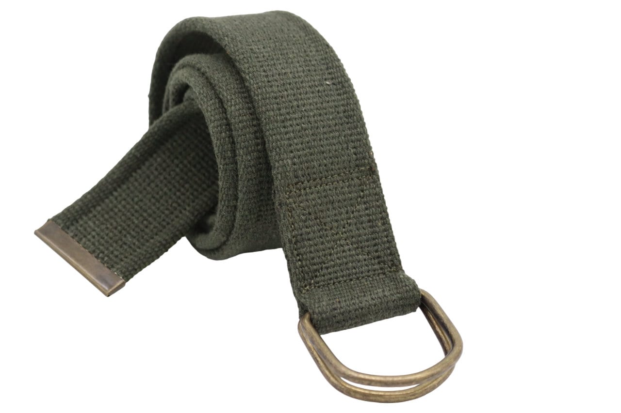 Cotton Woven Belt With Solid Brass D Ring,navy Blue greenblack Canvas