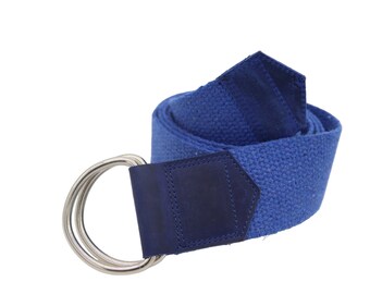 VINTAGE Fancy Royal Blue Fabric Belt Banned Retro Lauren Vintage Stretch Belt in Royal Blue  main image 4