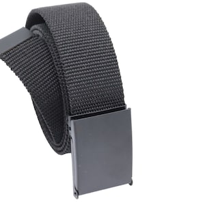 Nylon Military Style Webbing Belt, 1.5” Canvas Belt with Quick-Release metal Buckle,black canvas cargo pants belt