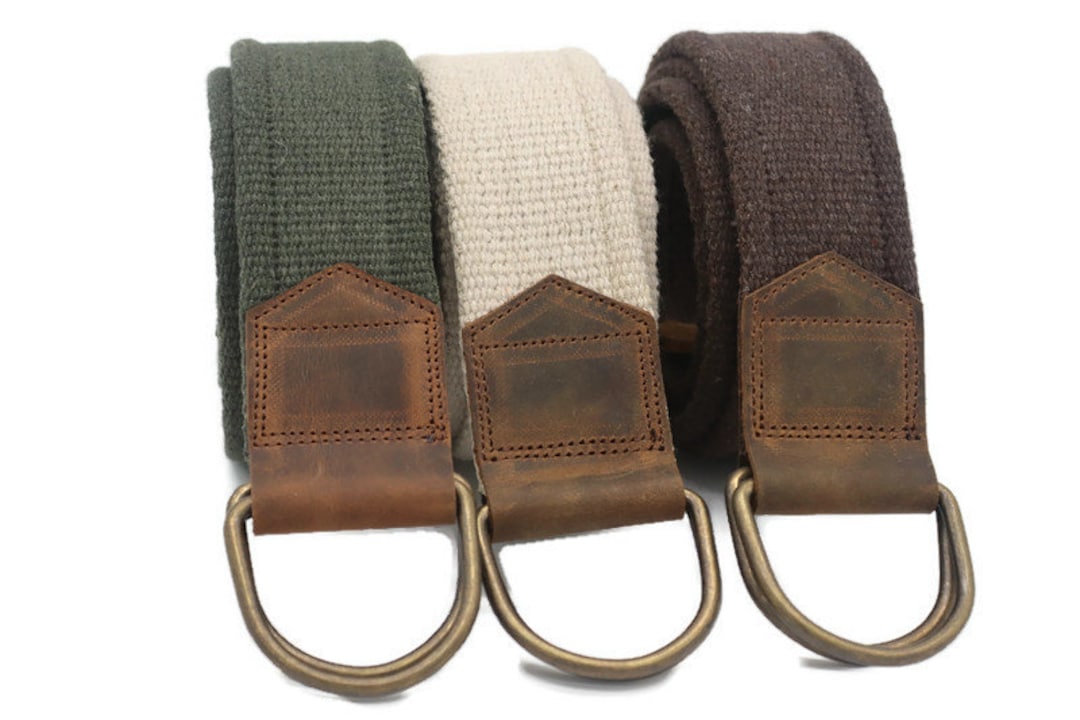 belt buckle brown canvas belt