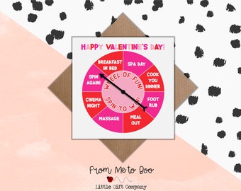 Spin the Wheel Valentine's Card ~ Fun Valentine's Gift ~  Spin the Wheel Card ~ Fun Valentine's Card ~ Cute Love Gift ~ Fun Love Card