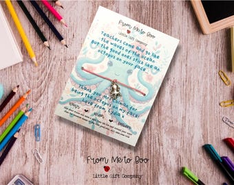 Bracelet porte-bonheur pieuvre ~ Bracelet porte-bonheur pour enseignant·e ~ Bracelet à breloques pieuvre ~ Bracelet porte-bonheur pieuvre ~ Cadeau de fin d'année scolaire ~