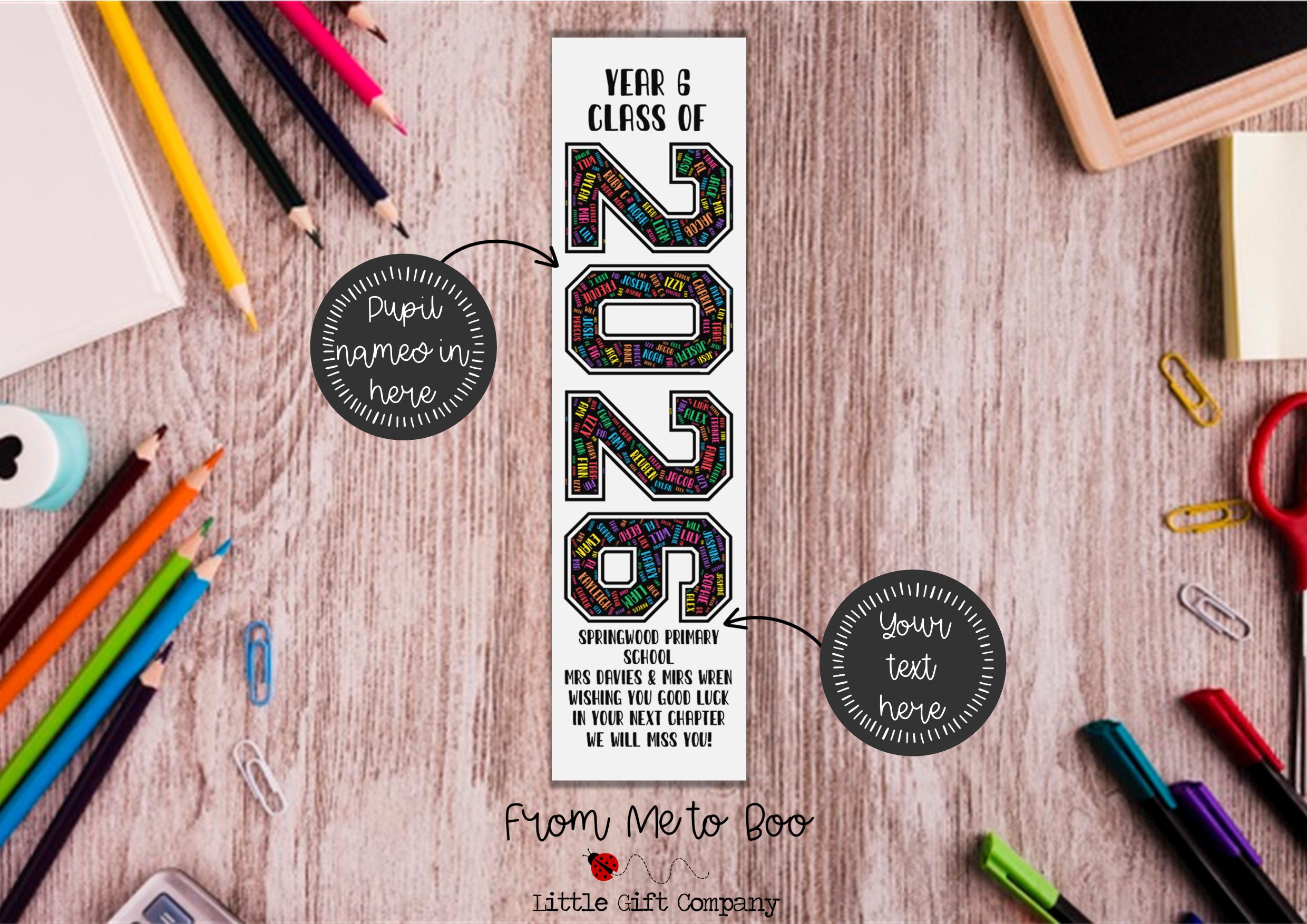 Personalised Class of 2026 Bookmark ~ Class Gift ~ Pupil Teacher Gift ...