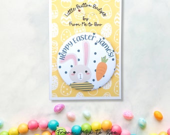 Insigne de Pâques personnalisé ~ Insigne « Joyeuses Pâques » ~ Insigne de Pâques pour enfants ~ Insigne Lapin de Pâques ~ Cadeau de Pâques pour enfants