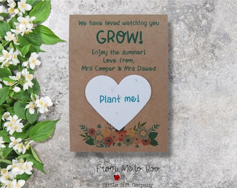 Carte à graines en cadeau ~ J'ai adoré te voir grandir ~ Cadeau de classe ~ Cadeau pour toute la classe ~ Cadeau pour la maternelle ~ Cadeau de fin d'année ~ Cadeau en forme de cœur à planter