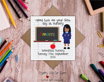 Carte personnalisée pour la rentrée scolaire ~ Carte de rentrée des classes ~ Carte de bonne chance pour la rentrée