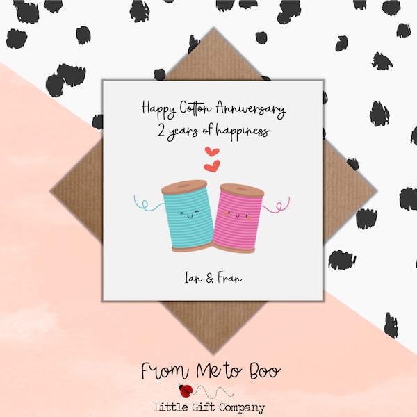 Cotton Anniversary Card Etsy UK