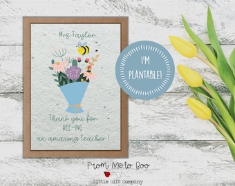 Merci Professeur ~ Carte à planter pour enseignant·e ~ Carte de graines de fleurs sauvages ~ Carte à planter ~ Carte avec jeu de mots sur les abeilles ~ Carte abeille pour enseignant·e ~ Carte de graines ~ Jeu de mots sur les abeilles