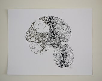 Original Brain Silkscreen Print (Horizontal)