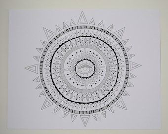 Original Evil Eye Mandala Drawing