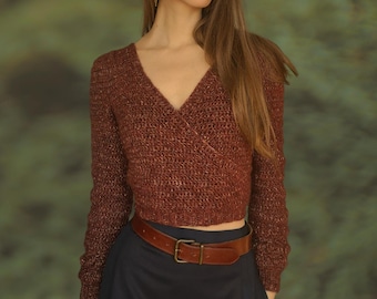 AURORA | Crochet Pattern | Wrap Cardigan with Puffed Shoulders