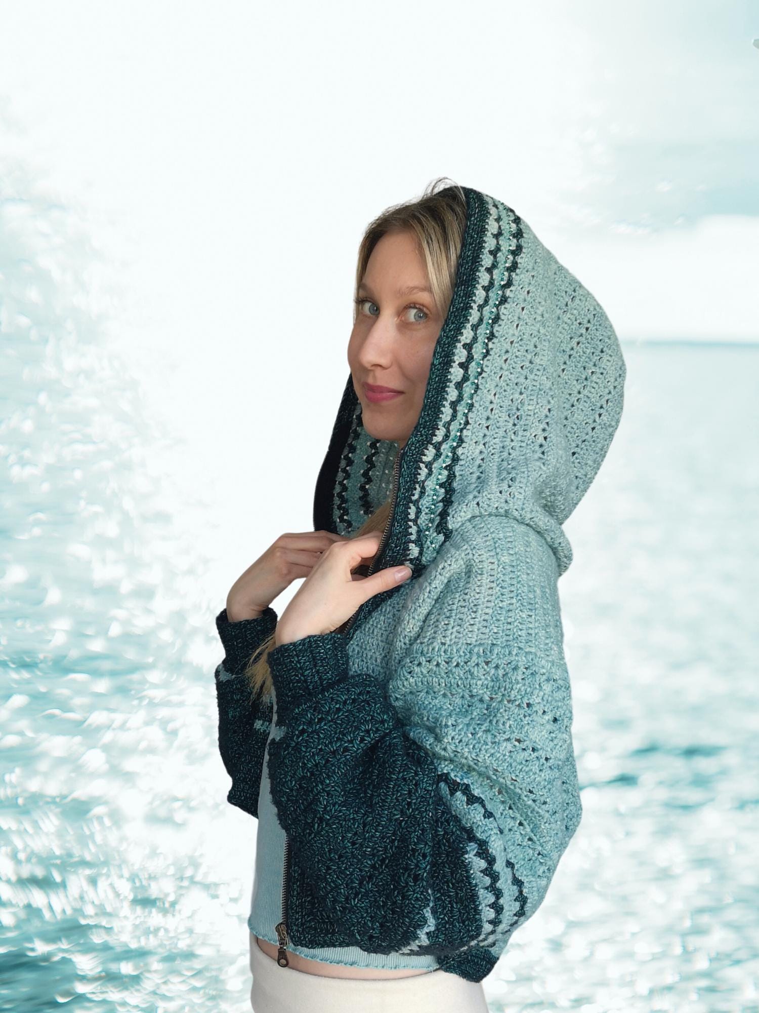 BATWING HOODIE | Crochet Pattern | Oversize Cropped Hoodie - Etsy