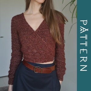 AURORA | PDF crochet pattern | Wrap crochet cardigan with puffed shoulders