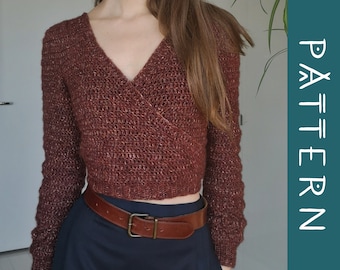 AURORA | PDF crochet pattern | Wrap crochet cardigan with puffed shoulders