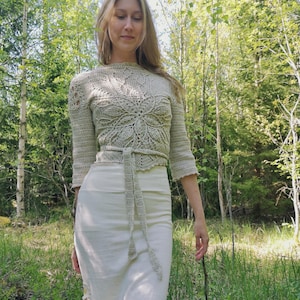 WILLOW | Crochet Pattern | Reversible Wrap Top with Flower Detail image 13