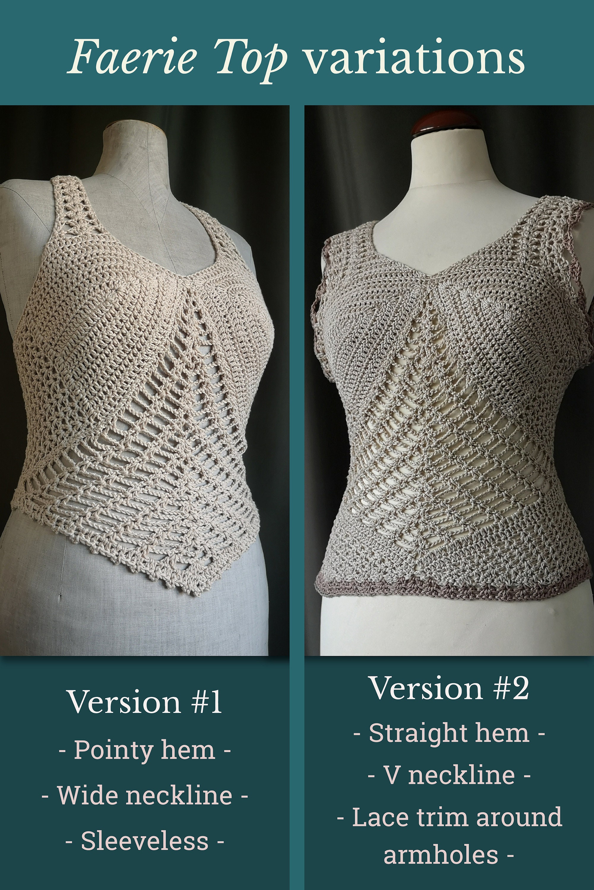FAERIE PDF Pattern Lace Crochet Top Etsy