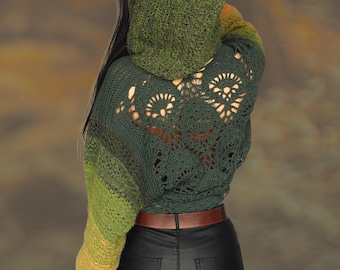 BATWING HOODIE | Crochet Pattern | Oversize Cropped Hoodie