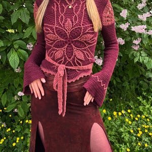 WILLOW | Crochet Pattern | Reversible Wrap Top with Flower Detail image 7