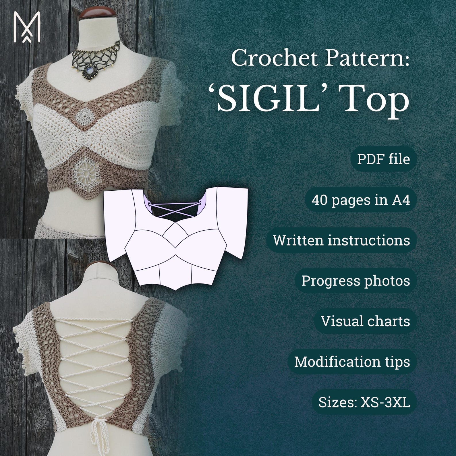SIGIL | Crochet Pattern | Fantasy-inspired Top - Etsy