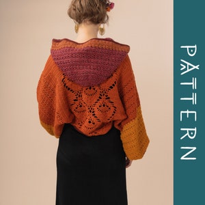 BATWING HOODIE | PDF crochet pattern | Oversize cropped hoodie